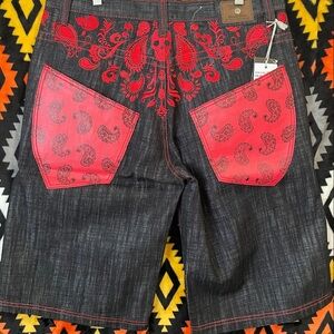 Vintage Y2K Reve Embroidered Shorts Baggy 38
